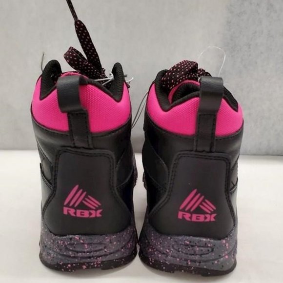 RBX Women's Vandal 2 EF8093 Black Pink Leather Lace Up Ankle Hiking Boots Sz 7.5 - Picture 4 of 7